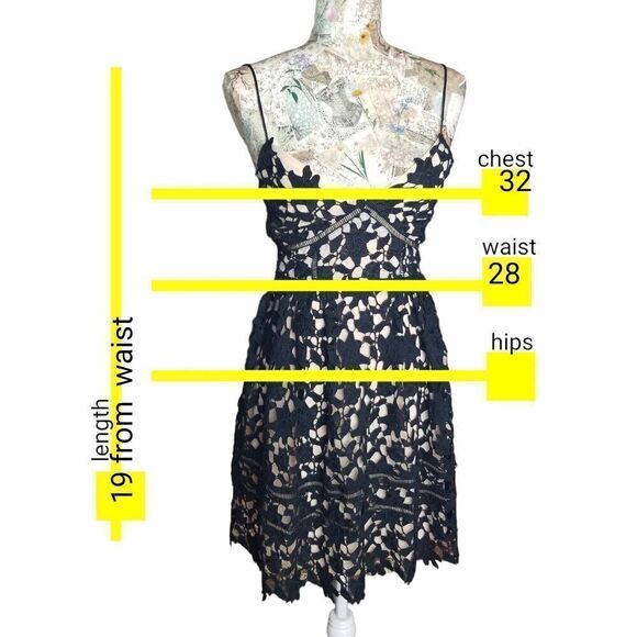 Francesca's Spaghetti Strap Crochet Lace Sheer Little Black Dress Mini - Picture 7 of 11